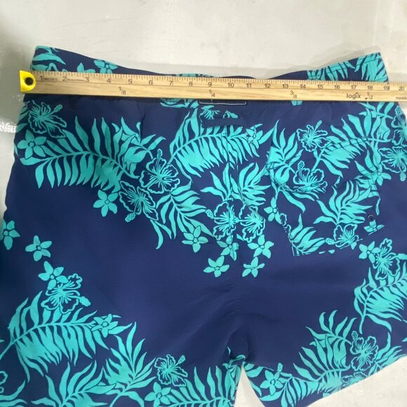 Reyn Spooner Mens Tropical Floral Swim Trunks 2XL Blue & Green Drawstring Stretc - Picture 6 of 13